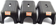 3 x Opstapkrukje -Opstapkrukje/trappetje zwart met anti-slip oppervlak 42 x 29 cm