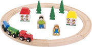 Houten Treinbaan Startersset - BIGJIGS - 20-Delig - Met Rails