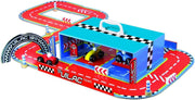 VILAC racebaan met houten auto's en accessoires.