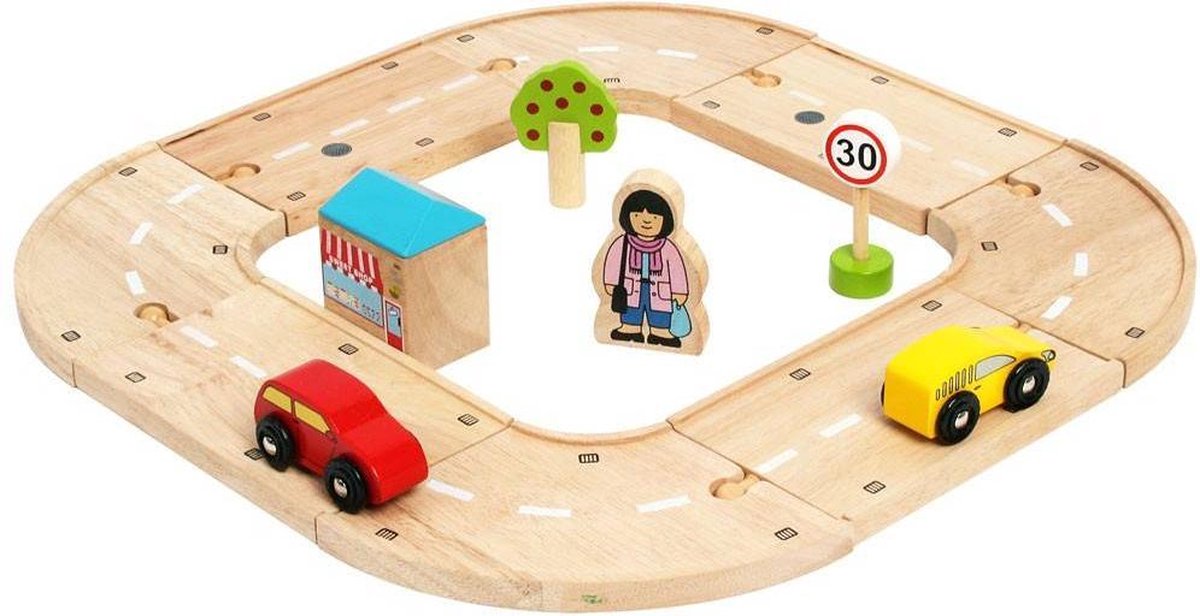 BigJigs houten trein set My First Roadway