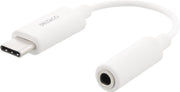 Deltaco USBC-1145 tussenstuk voor kabels USB Type-C 4-pin 3.5mm Wit