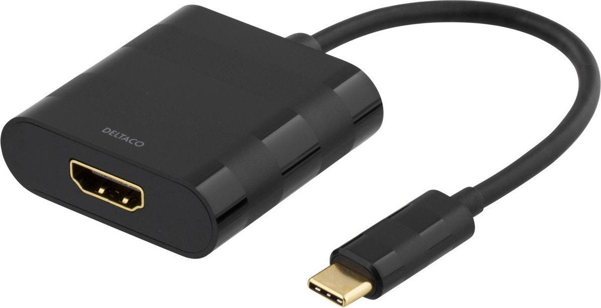 Deltaco USBC-HDMI USB-C naar HDMI 4K UltraHD adapter zwart