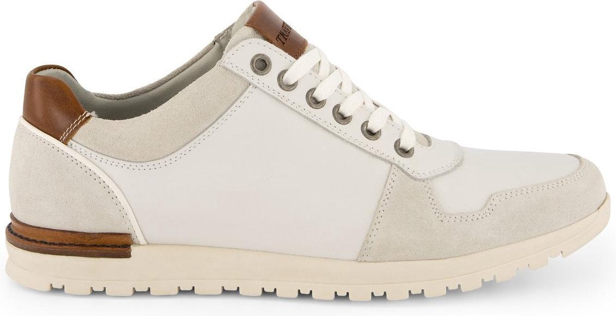Travelin' Scotton - Sportieve Leren Herensneaker - Wit Leer - Maat 42