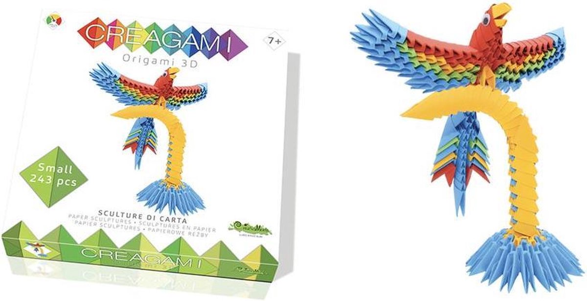 Creagami S: PAPEGAAI Origami 3D H16cm