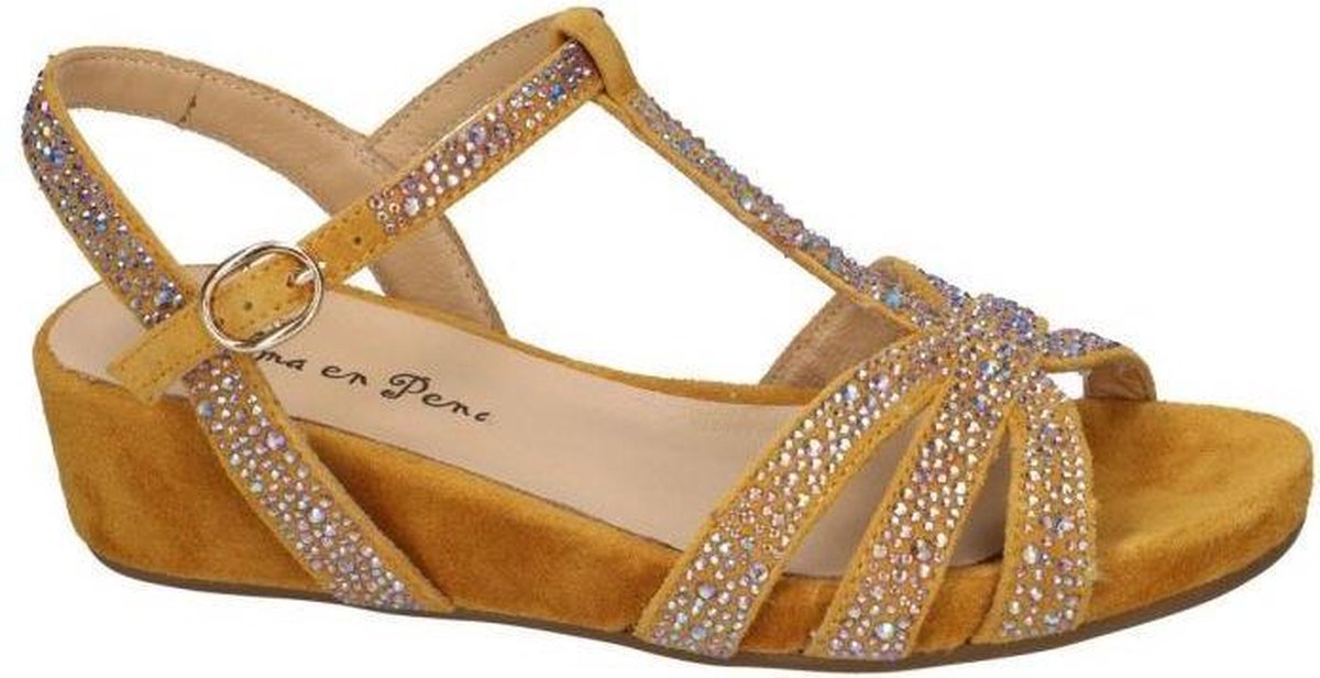 Alma En Pena -Dames -  geel mosterd - sandalen - maat 37