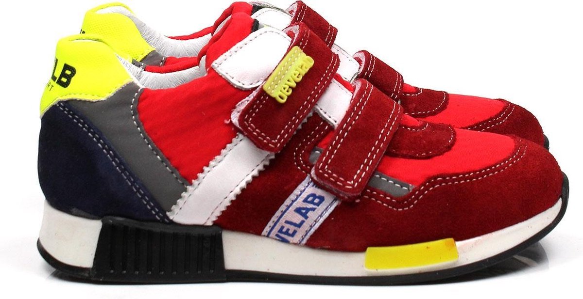 Develab 41389 jongens sneaker klittenband rood