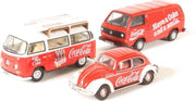 Coca-Cola Diecast 3 piece set Volkswagen