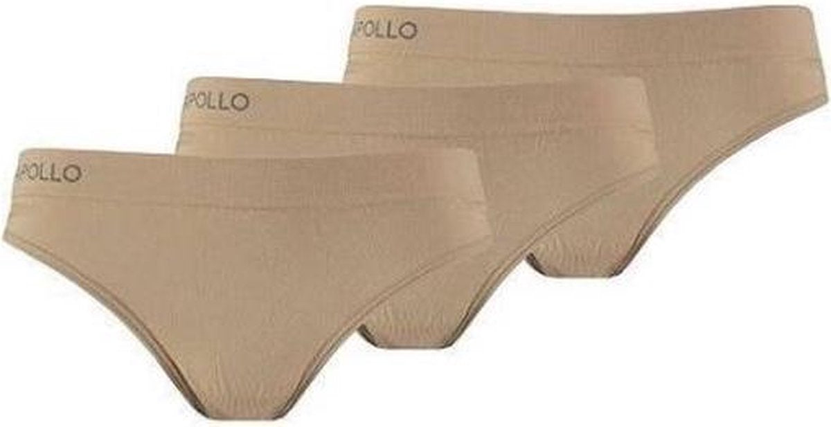 3pk Seamless Dames Brief/ Slip Nude M