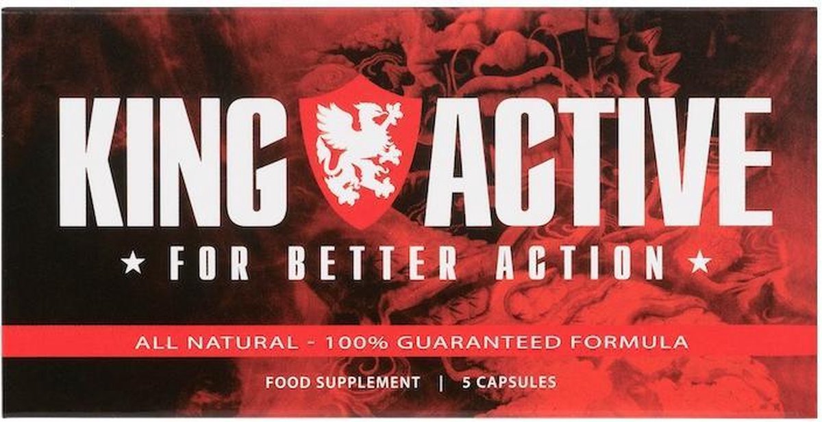 King Active - 5 capsules - Libidopil 100% natuurlijk | Erectiepillen | Erectie Booster