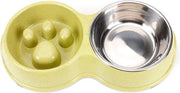 Dubbele Anti Schrok Voerbak – Antischrok Bak – Slowfeeder Hond– Slow Feeder – Groen