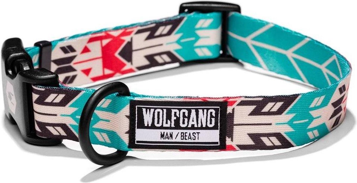Kleurrijke Honden Halsband met Inheemse Patronen en Felle Stijlvolle Kleuren  - Wolfgang FurTrader - in S/M/L - Large