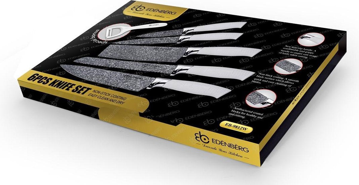 Edënbërg White Line - Non Stick Coating - Messenset - 6 delig