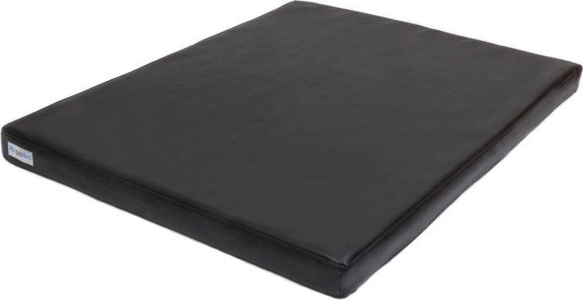 Benchkussen Leatherlook zwart.-maat 6-120x75cm