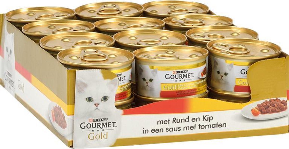 Gourmet Gold Cassolettes - Kattenvoer Rund - 24 x 85 g