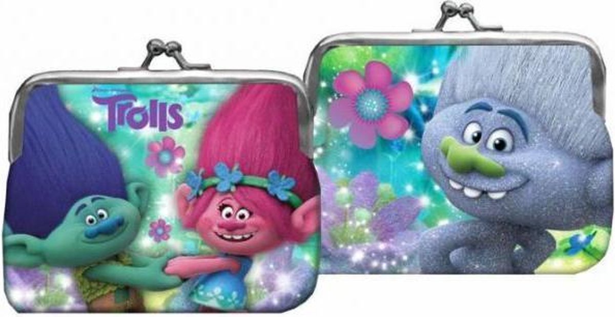 Trolls - Knipportemonnee - Blauw - 11.5 cm