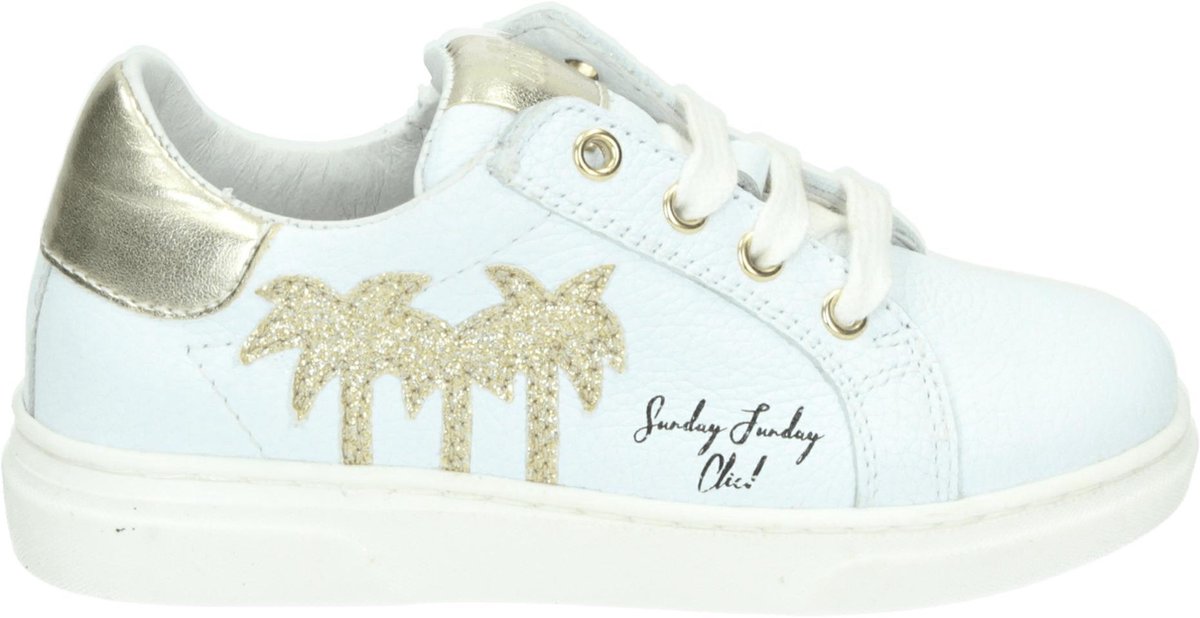 Clic! CL-9748 - Kinderen MeisjesLage schoenen - Kleur: Wit/beige - Maat: 36