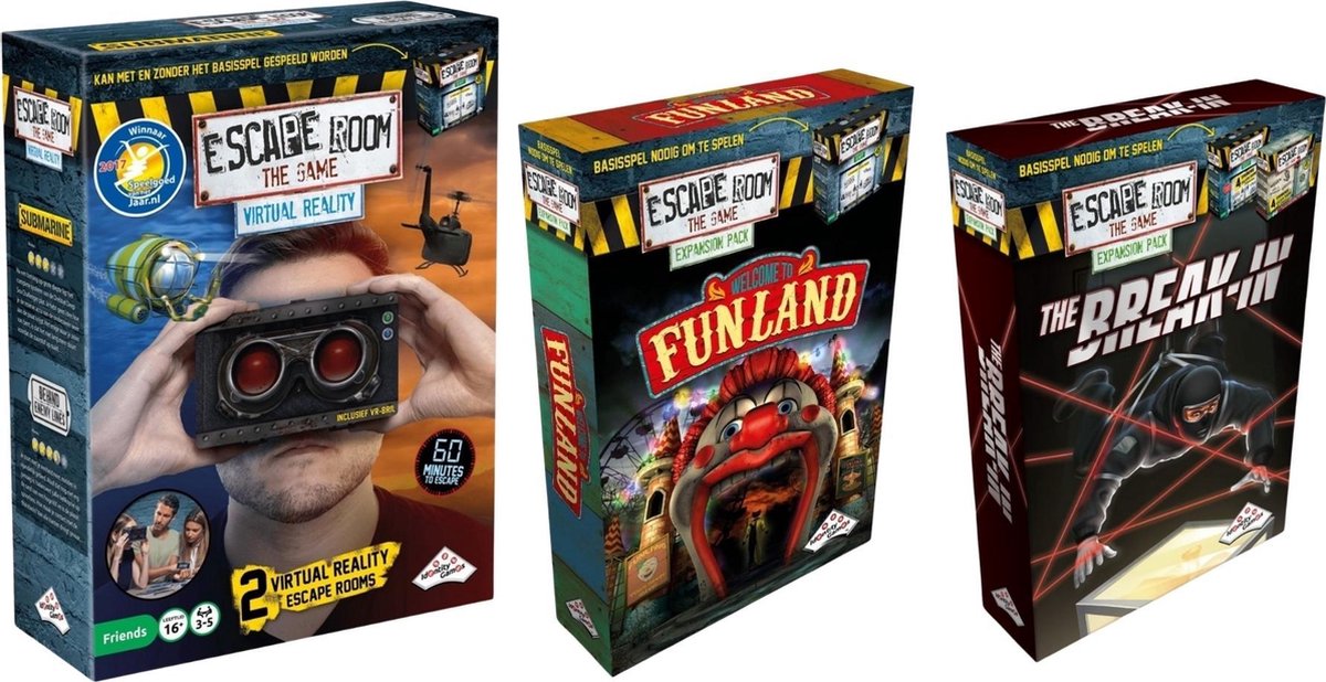 Escape Room Uitbreidingsbundel - 3 Stuks - Virtual Reality VR & Funland & The Break-in