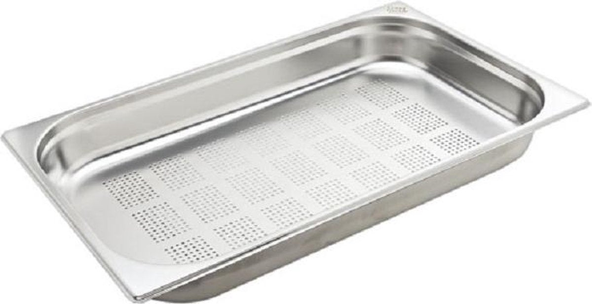 Bak - Geperforeerd - Gastronorm 1/1 - 53x32.5xh65mm  - 18/10 Rvs - (Set van 2)