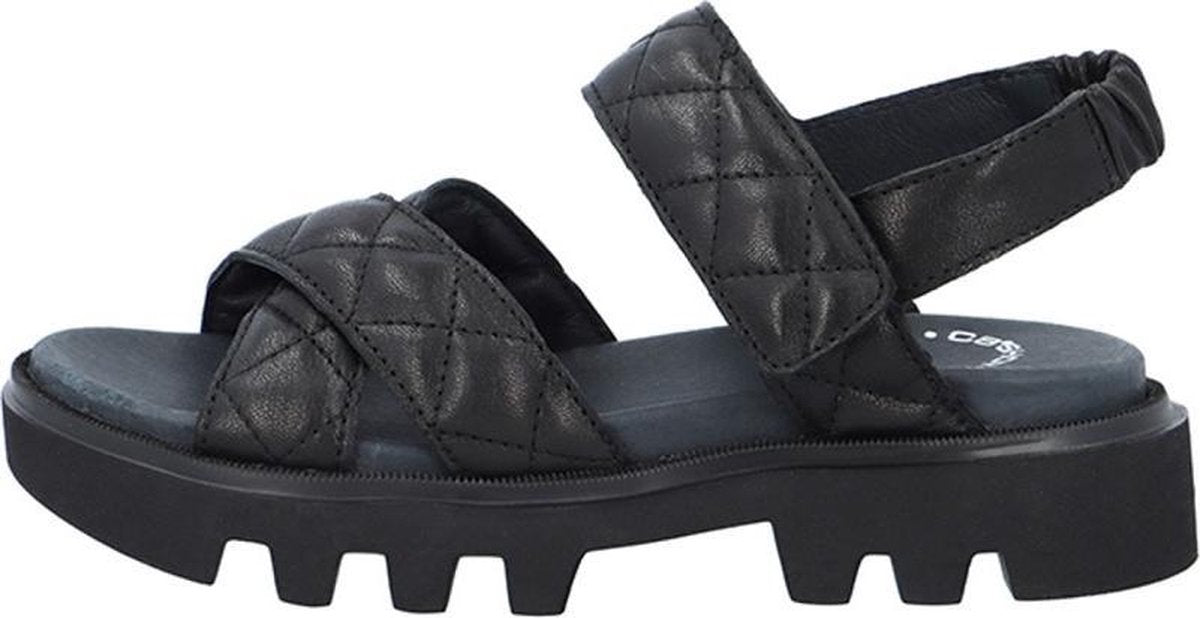 Ca Shott chunky dames sandaal zwart leer