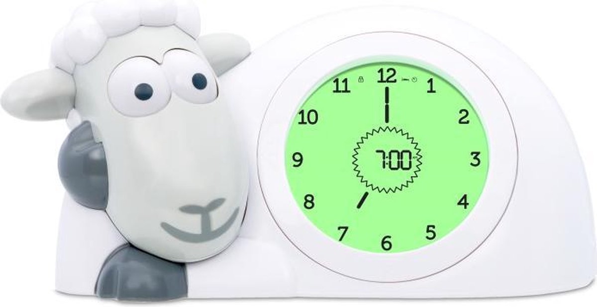 Zazu Sam Slaaptrainer - Met nachtlamp functie en slaaptimers -  Grijs / Wit