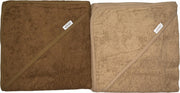 Baby badcape / omslagdoek | brown & sand  (set van 2) - 100% katoen - Funnies