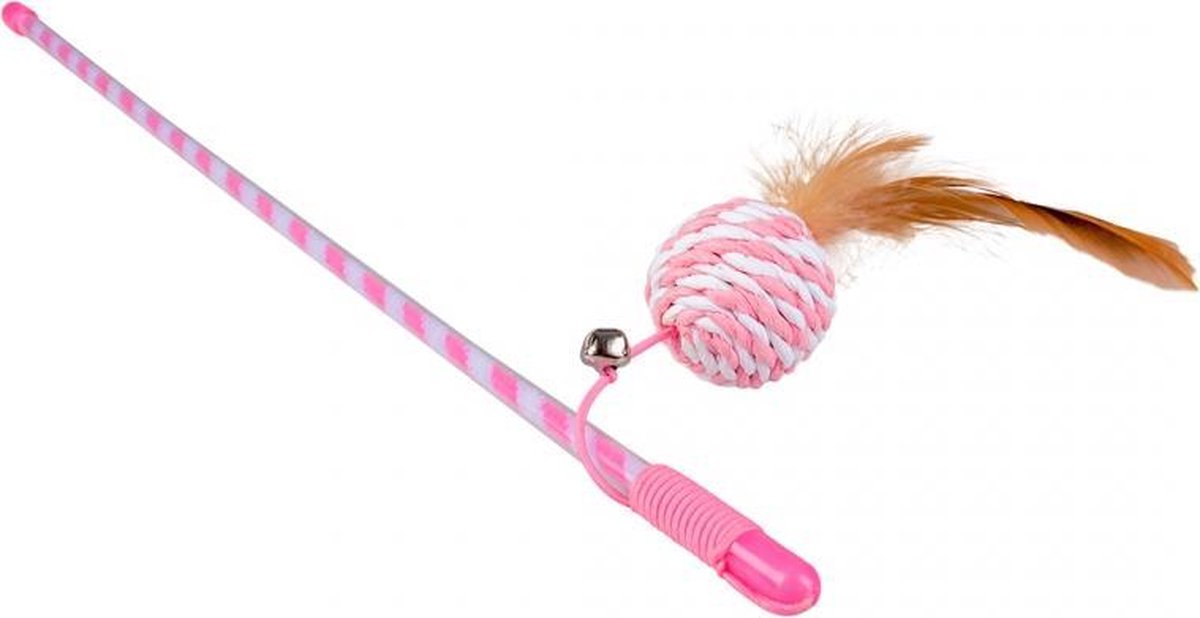 Duvo+ Speelhengel catchy papierenbal Roze 46x4x3