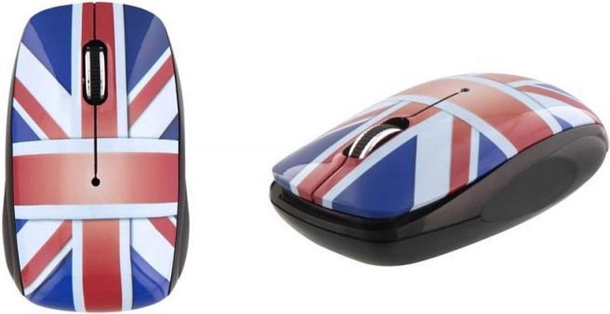 T'nB MWXUK3 - optische muis - draadloze muis -draadloos - trendy design met Engelse vlag
