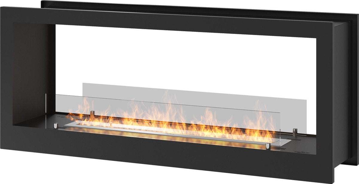 Bio ethanol haard - met glasplaat - 120x50 cm - sfeerhaard -BRANDTIJD 4uur-nbouwhaard - INFIRE 2 SIDE 1200