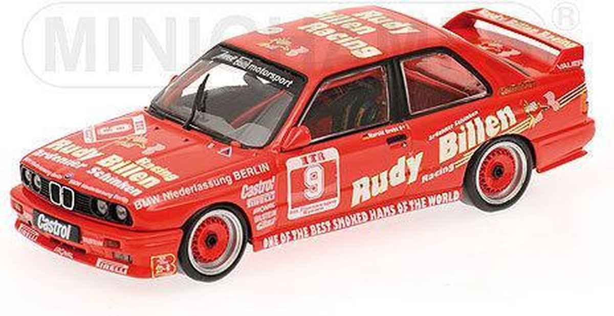 Minichamps BMW M3 #9 DTM Avus 1988 "Rudy Billen" H.Grohs Schaal 1:43