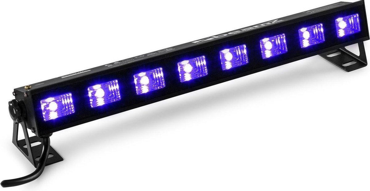 Blacklight - BeamZ BUVW83 LED Blacklight en LED BAR met 8 Blacklight en Warm Witte LED's - 30W