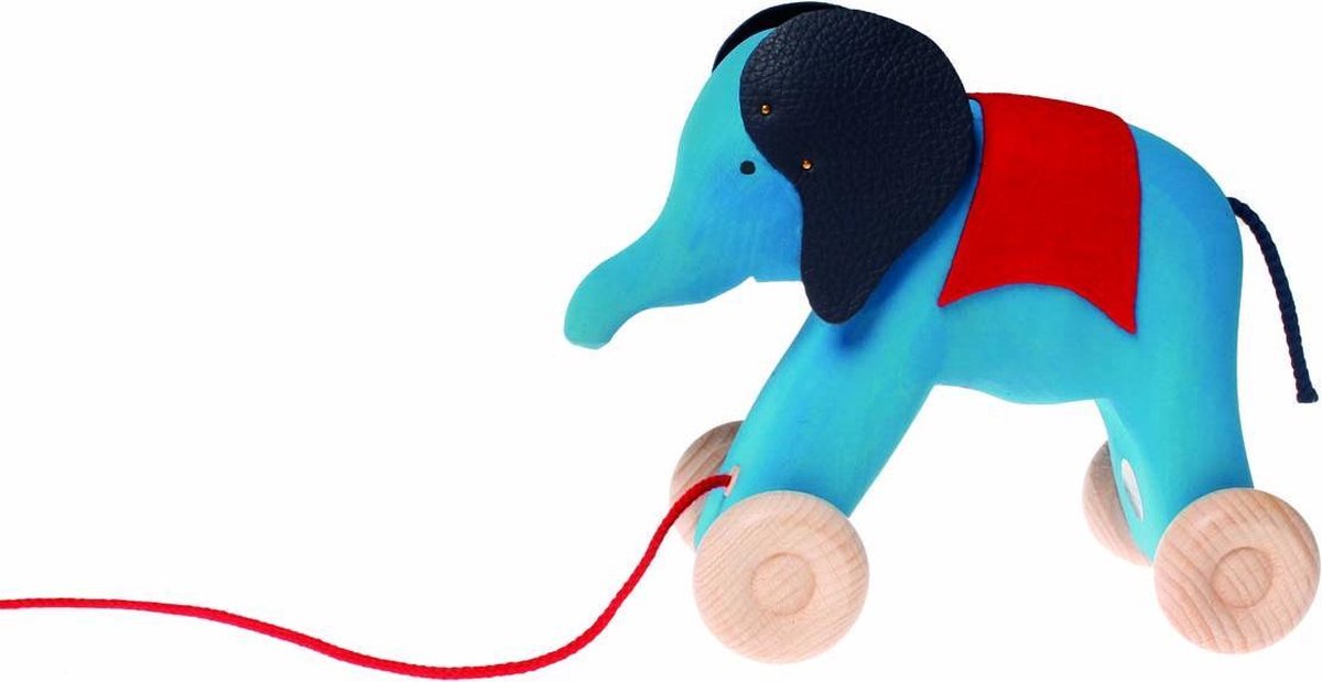 Grimm's houten trekdier olifant blauw
