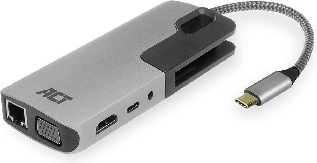 AC7043 ACT USB-C naar HDMI of VGA female multiport adapter