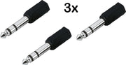 3 Pack Voordeel set Jack Aux Audio - 3.35mm vrouwelijk naar 6.3mm mannelijk