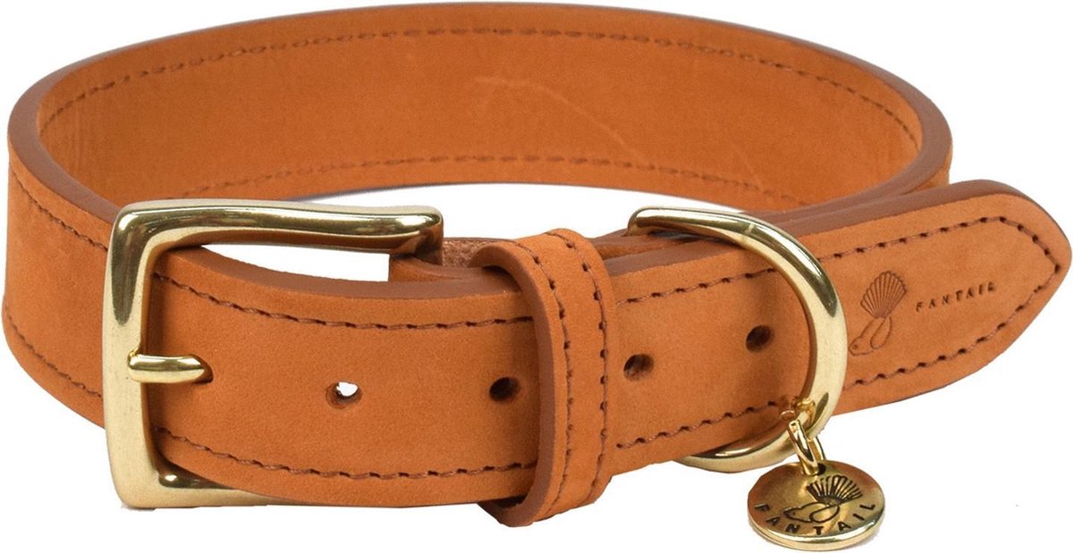 Fantail Halsband Nubu Lichtbruin - Hondenhalsband - 60 cm