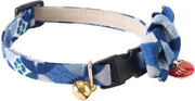 NECOICHI Daruma kattenhalsband blauw met strik