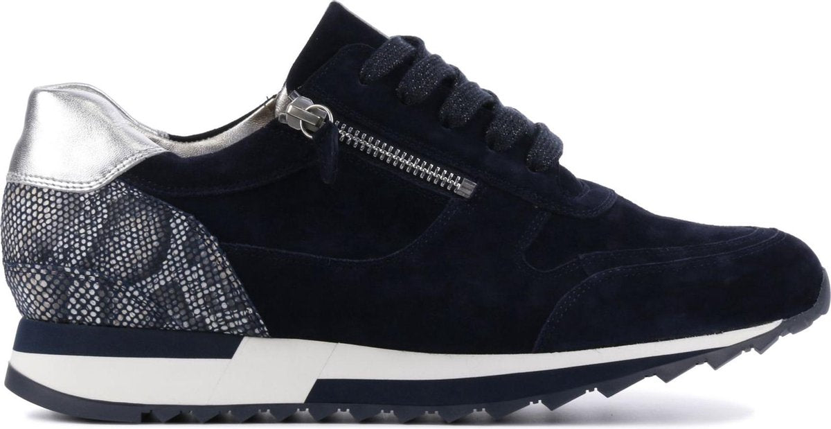 Hassia Vrouwen Leren Slangenprint Lage sneakers / Damesschoenen 301823  - Blauw - Maat 38.5