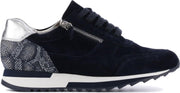 Hassia Vrouwen Leren Slangenprint Lage sneakers / Damesschoenen 301823  - Blauw - Maat 38.5