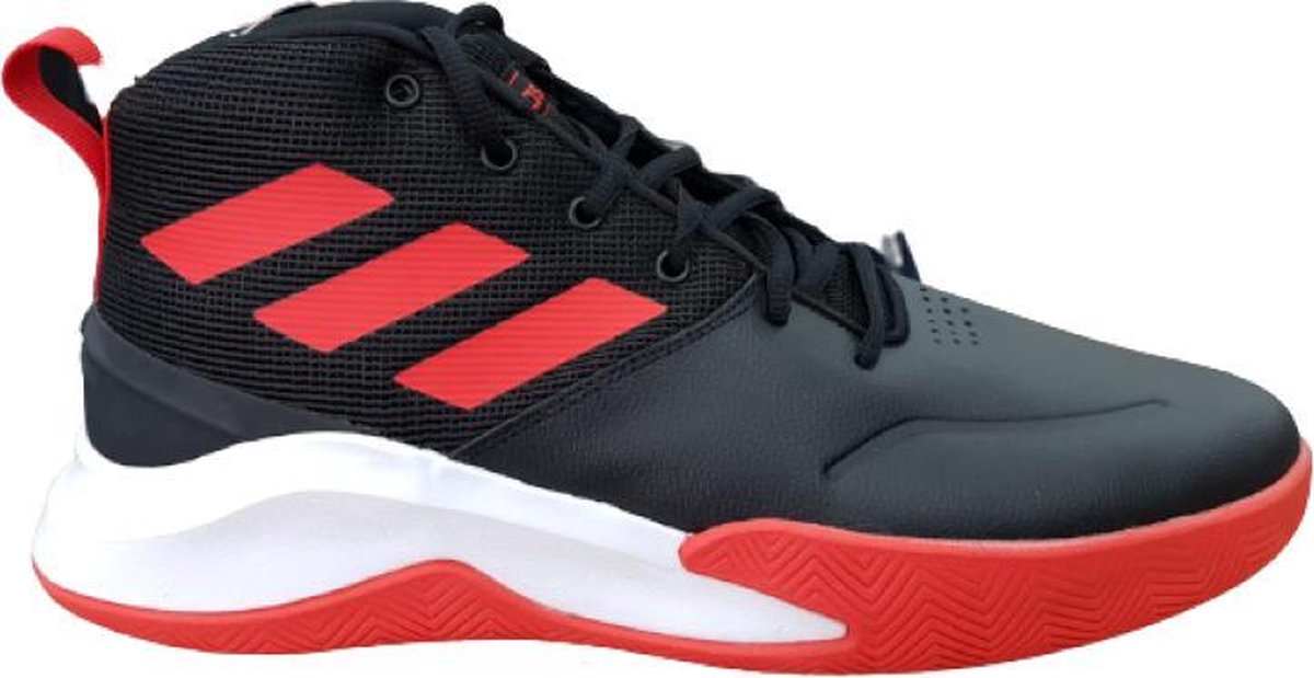 Adidas Own The Game Wide Basketbalschoenen Zwart / Rood / Wit maat 45 1/3