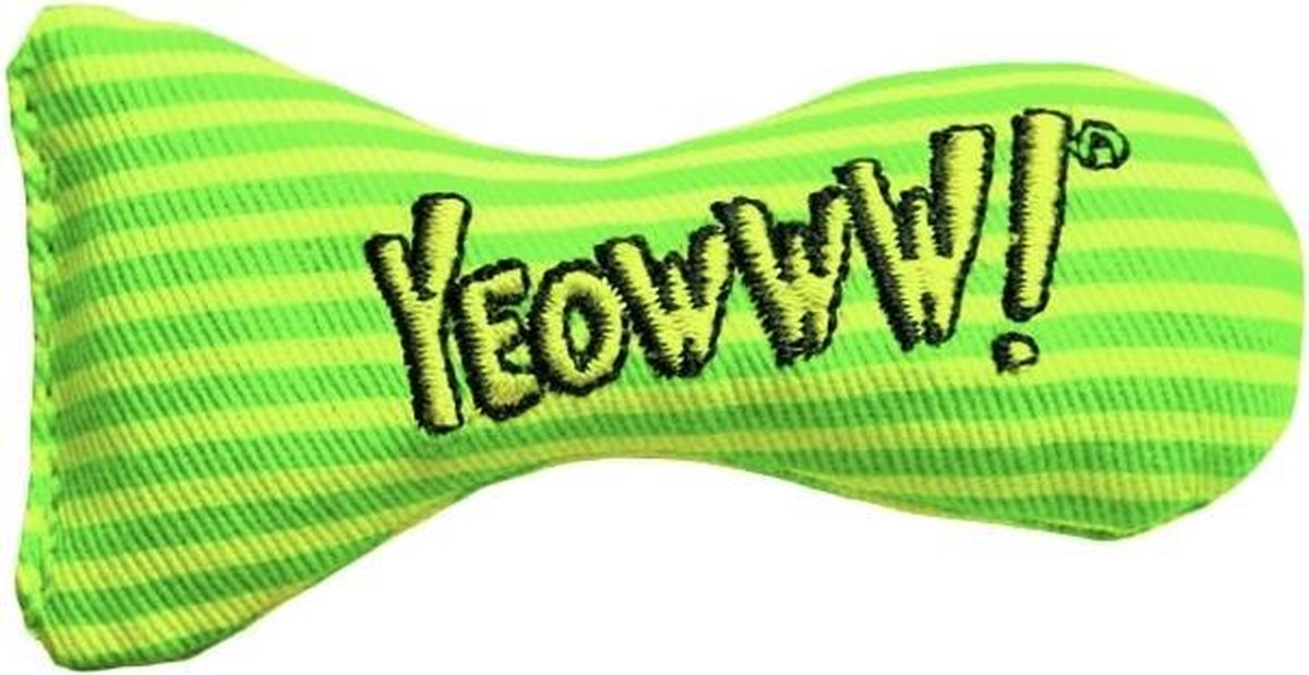 Yeowww! Stinkies Sardientje - Groen met strepen - 7.5 cm - Catnip Kattenkruid ( Kattenspeeltjes )