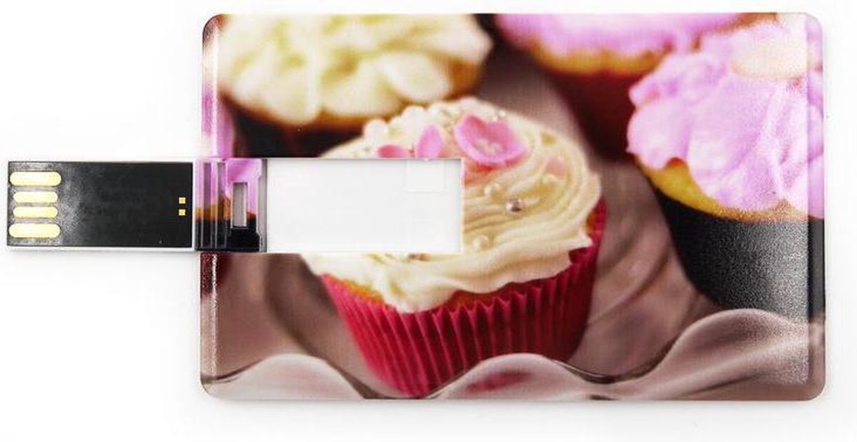 Creditcard USB Stick 16GB. Cupcakes
