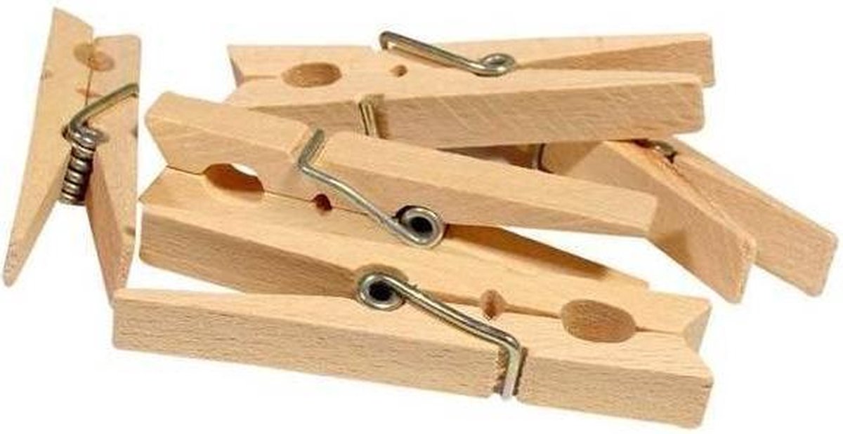 Bellson Wasknijpers Hout (50 stuks)