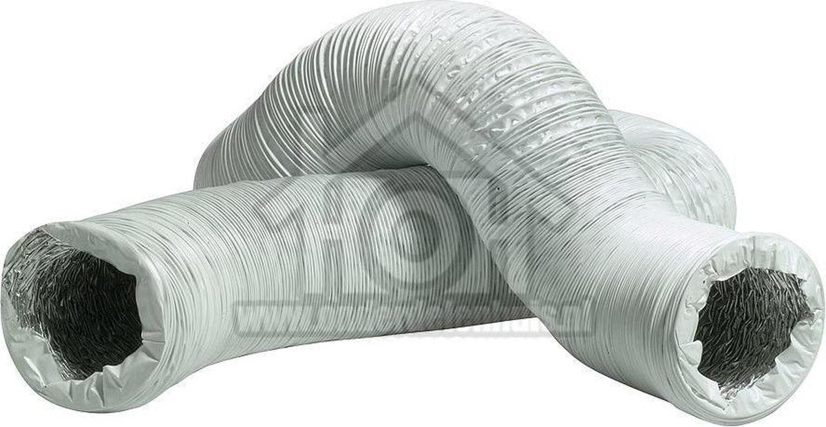 Universeel Slang 125 mm wit -PVC+ALU- P/MTR 61203800