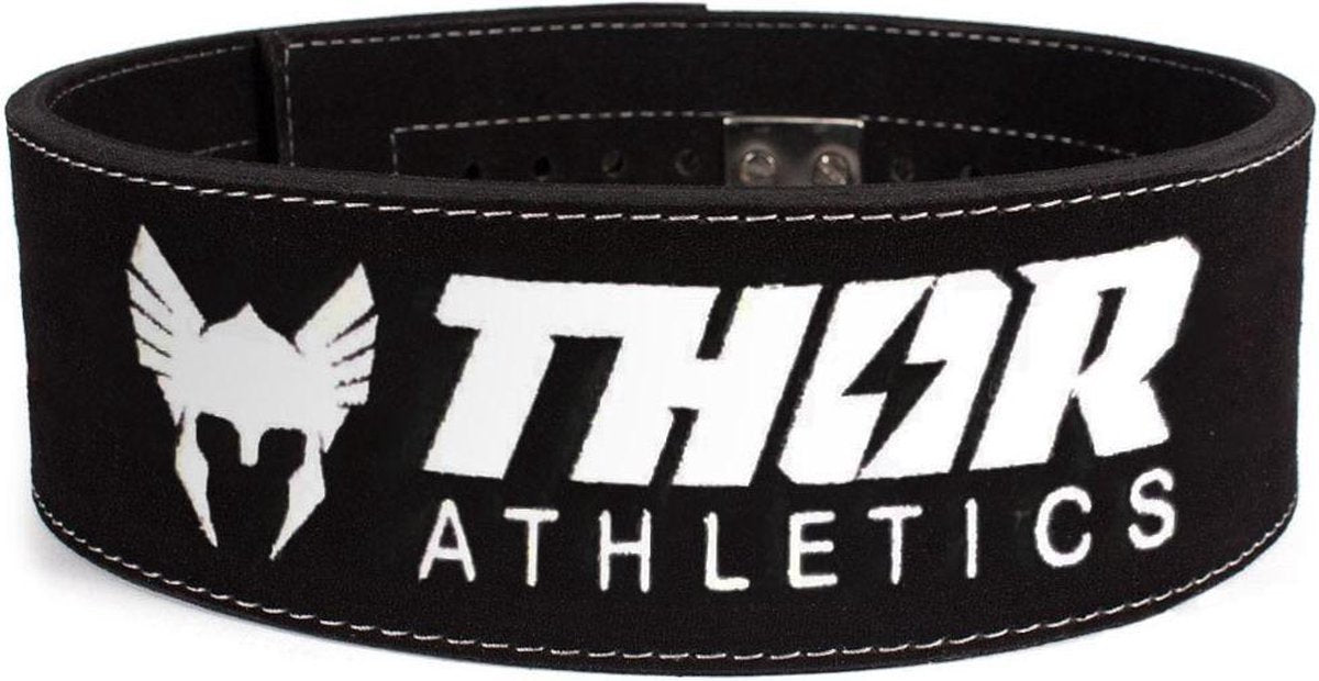Thor Athletics - Powerlift Riem Zwart - Gewichthefriem - Lifting Belt - Krachttraining Accesscoires - Powerlifting - Bodybuilding - Deadlift - Squat - Maat (L)