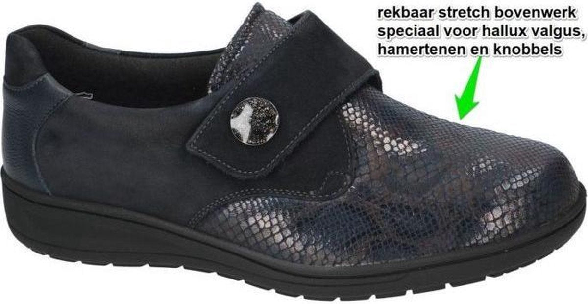Solidus -Dames -  blauw donker - lage gesloten schoenen - maat 37½