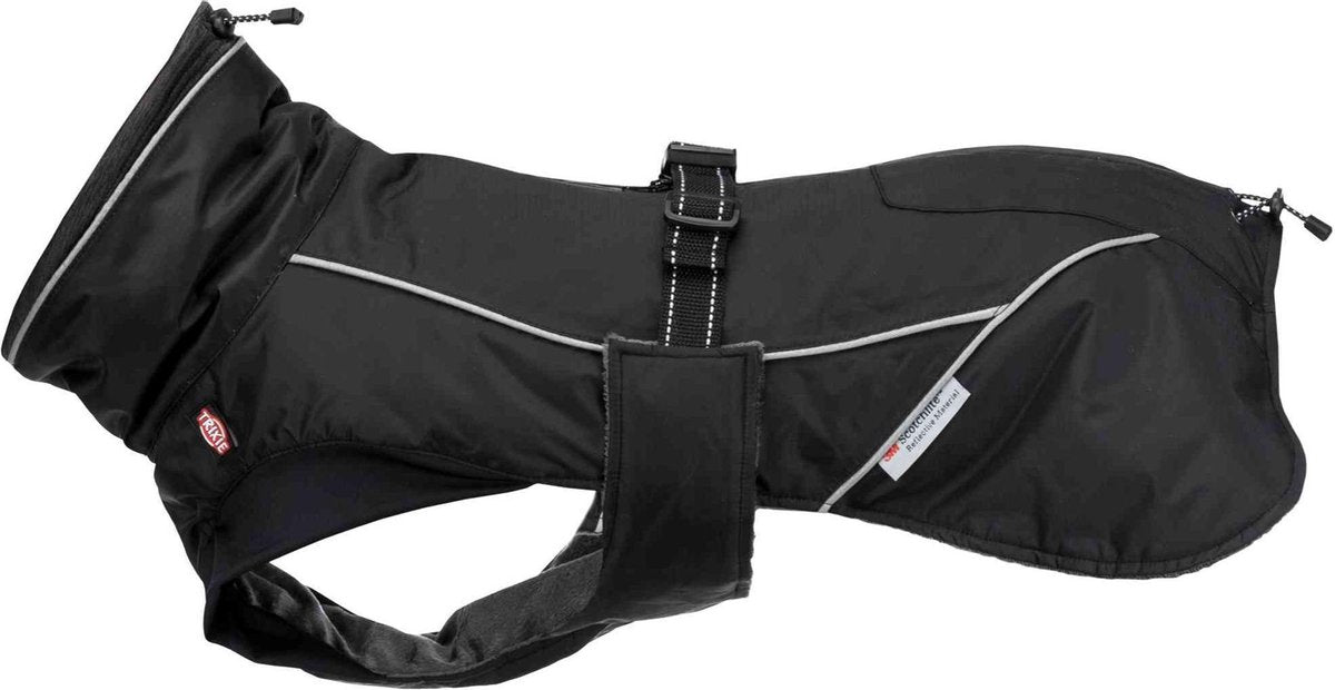 Hondenjas -  Regenjas voor honden – zwart - Nekomvang: 35 cm Buikomvang: 53-59 cm Ruglengte: 33 cm
