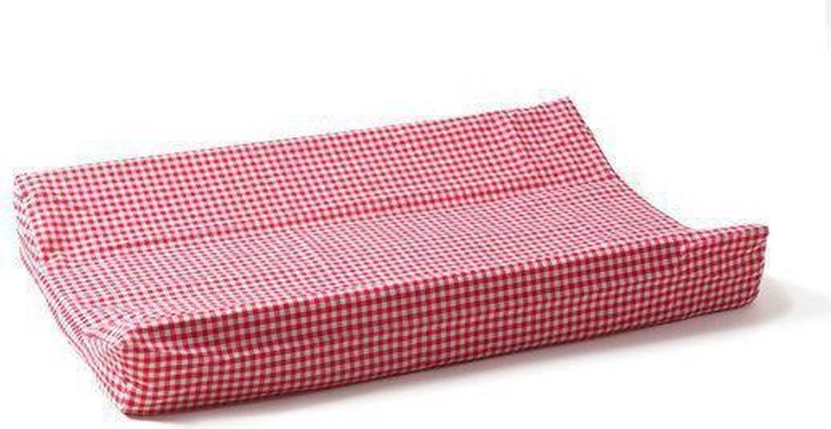 Aankleedkussenhoes ruit - rood