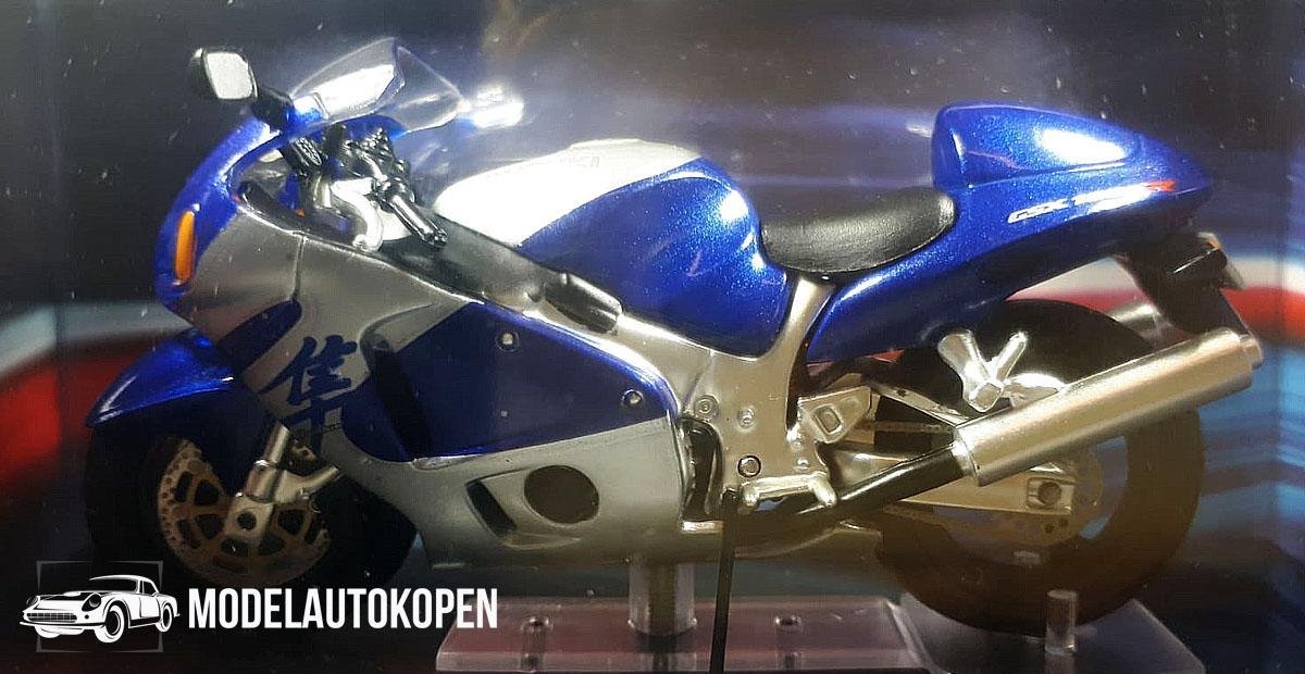 Suzuki GSX1300R Hayabusa (Blauw) (12 cm) 1/24 Atlas - Modelmotor - Schaalmodel - Model motor - Miniatuurmotor - Miniatuur motor