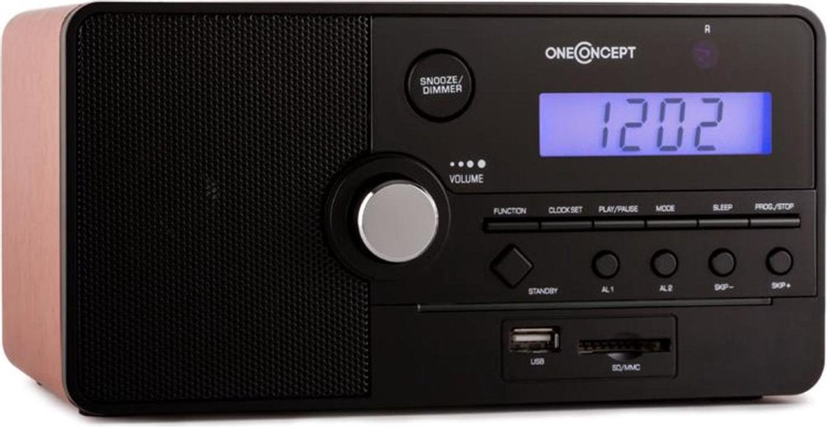 oneConcept Luzern Wekkerradio met SD-