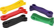 Weerstandsbanden set - Set van 5 - Weerstandsband EXTRA LICHT - Weerstandsband LICHT - Weerstandsband MEDIUM - Weerstandsband ZWAAR - Weerstandsband EXTRA ZWAAR - Home Workout - Fitness Elastiek - 5 Verschillende Weerstandsbanden