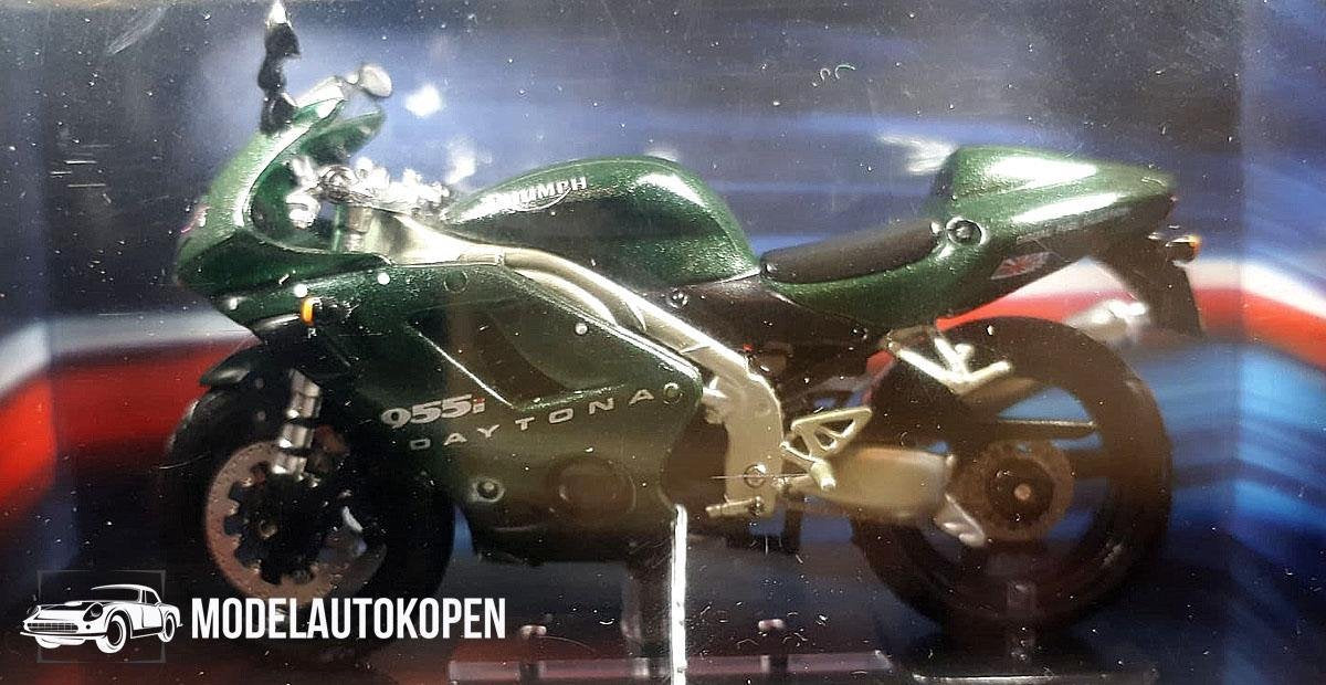 Triumph 955i Daytona Centenery (Groen) (12 cm) 1/24 Atlas - Modelmotor - Schaalmodel - Model motor - Miniatuurmotor - Miniatuur motor